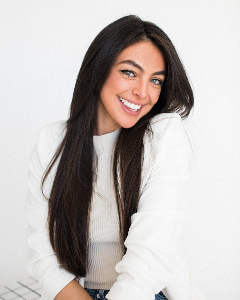 Sharissa Villanueva laughing, white background