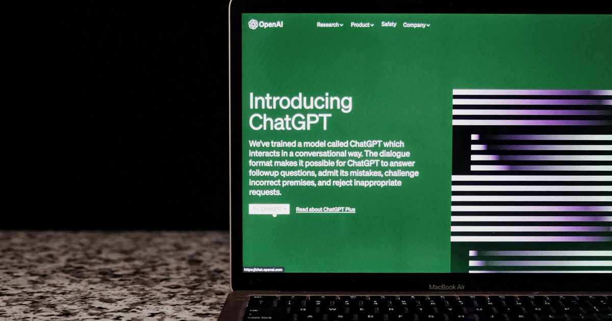 AI brand voice Introducing ChatGPT on laptop screen